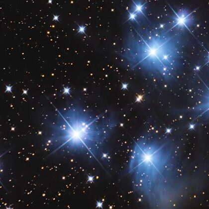 Plejaden, Komposit versch. Belichtungsz. und IOS-Werte, Foto: Nicole Sassen