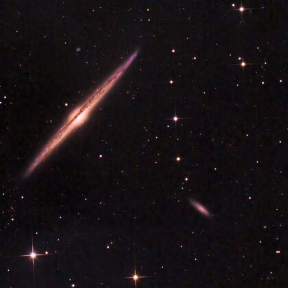 Nadelgalaxie, Newton 1000 mm Brennw. F5, 60 Bilder a 6 Min. mit ASI 2600 mc pro; M.