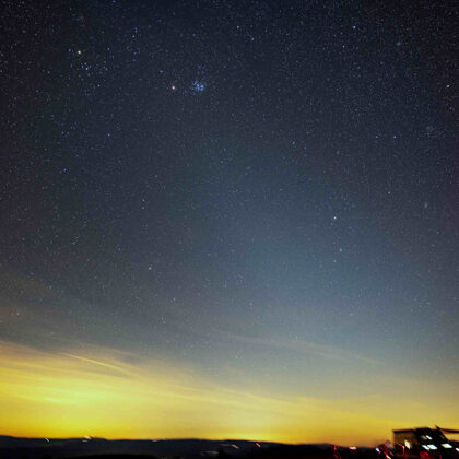 Zodiakallicht am Abendhimmel in der Rhön, Foto: R. Kleibrink