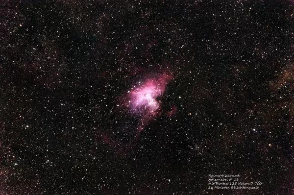 Adlernebel M16, Pentax 125 Nikon D700, 16 Min. belichtet, R. Kleibrink