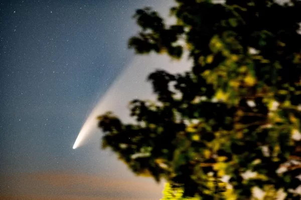 Der Komet Neowise mit Ionenschweif, R. Kleibrink